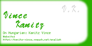 vince kanitz business card